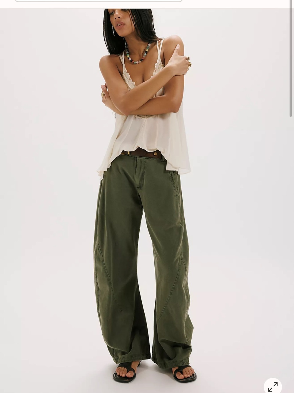 Free People Olive Green chino spotlight pants